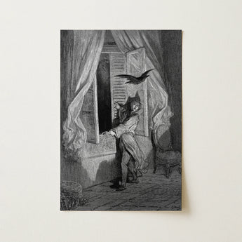 The Raven - Gustave Dore Art Print / Canvas, 12x18’’ / 31x46cm / Unframed / no Border, Posters Prints & Visual Artwork, Toby Leon