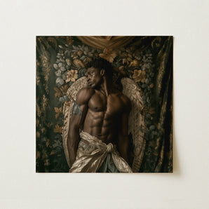 Raziel - Gay Black Angel Art Print / Canvas, 12x12’’ / 31x31cm / Unframed / no Border, Posters Prints & Visual Artwork, Toby Leon