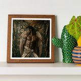 Raziel - Gay Black Angel Art Print / Canvas Framed Photograph Shirtless Person Angel-like Wings Dark Textured, Emerges Prints