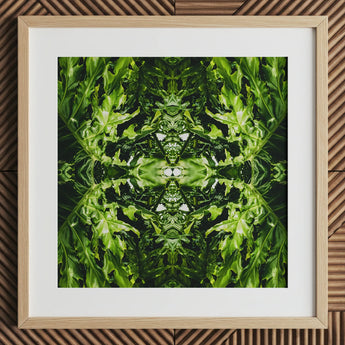 Reach out - Contemporary Botanical Op Art Print / Canvas, 12x12’’ / 31x31cm / Natural Frame / Matboard, Posters Prints & Visual Artwork,