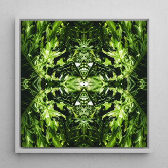 Reach out - Contemporary Botanical Op Art Print / Canvas, 12x12’’ / 31x31cm / White Frame, Posters Prints & Visual Artwork, Toby Leon