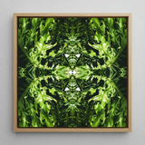 Reach out - Contemporary Botanical Op Art Print / Canvas, Hypnotic Botanical Print, Alien Emerald Dreamscape, Trippy Contemporary Botanical