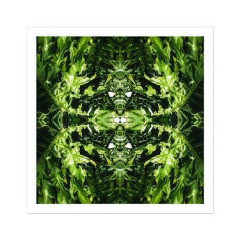 Reach out - Contemporary Botanical Op Art Print / Canvas, Hypnotic Botanical Print, Alien Emerald Dreamscape, Trippy Contemporary Botanical