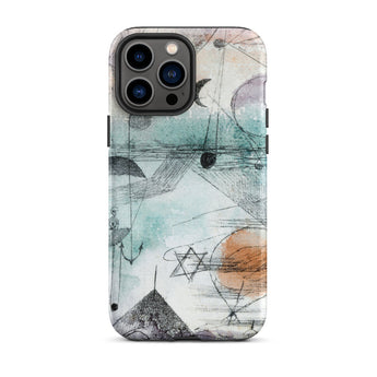 In the Realm of Air - Paul Klee Phone Case Iphone 13 Pro Max / Matte Phone Case Abstract Watercolor Design Teal Orange Black Paul Klee