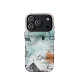 In the Realm of Air - Paul Klee Phone Case Iphone 17 Pro / Matte Sleek Phone Case Abstract Design Teal Black Orange Paul Klee Crafts,