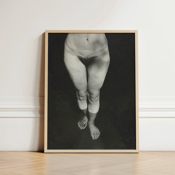Rebecca Salsbury Strand - Alfred Stieglitz Art Print / Canvas Minimalist Wooden-framed Black-and-white Photographic Nude Figure’s Lower,