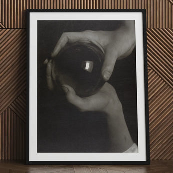 Rebecca Salsbury Strand - Alfred Stieglitz Art Print / Canvas Black-framed Monochrome Photograph Two Hands Reflective, Crystal Ball Prints
