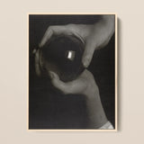 Rebecca Salsbury Strand - Alfred Stieglitz Art Print / Canvas Black Glossy Glass Orb Held Gently Two Hands, Crystal Ball Prints