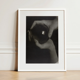 Rebecca Salsbury Strand - Alfred Stieglitz Art Print / Canvas Black-and-white Framed Photograph Hands Dark Reflective Sphere Alfred
