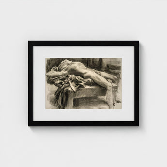 Reclining Male Nude - John Singer Sargent Art Print / Canvas, Body Tilts, Fallen Ephebe Prints