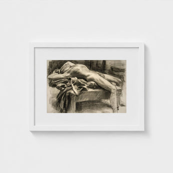 Reclining Male Nude - John Singer Sargent Art Print / Canvas, Body Tilts, Fallen Ephebe Prints