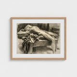 Reclining Male Nude - John Singer Sargent Art Print / Canvas, Body Tilts, Fallen Ephebe Prints