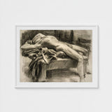 Reclining Male Nude - John Singer Sargent Art Print / Canvas, Body Tilts, Fallen Ephebe Prints