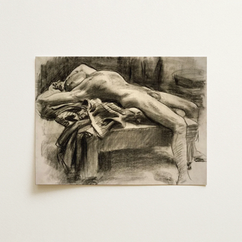 Reclining Male Nude - John Singer Sargent Art Print / Canvas, John Singer Sargent, Body Tilts, Fallen Ephebe