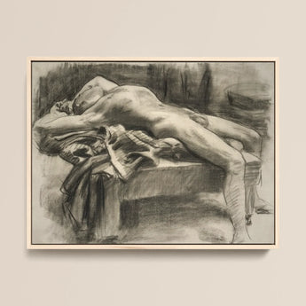 Reclining Male Nude - John Singer Sargent Art Print / Canvas, John Singer Sargent, Body Tilts, Fallen Ephebe