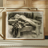 Nudo maschile reclinato - stampa d'arte di John Singer Sargent / tela, poster, stampe e arte visiva, Toby Leon