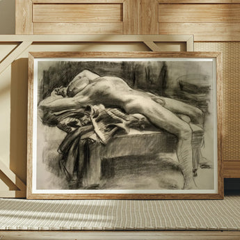 Nudo maschile reclinato - stampa d'arte di John Singer Sargent / tela, poster, stampe e arte visiva, Toby Leon