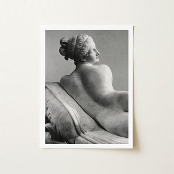 Reclining Naiad - Antonio Canova Art Print / Canvas Young Reclines, Half-turned, Profile Catching Pale, Ash-gray, Light, Soft Cinder-toned