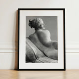 Reclining Naiad - Antonio Canova Art Print / Canvas Black-framed Monochrome Photograph Classical Marble Sculpture Young Reclines,