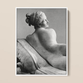 Reclining Naiad - Antonio Canova Art Print / Canvas Black-and-white Framed Photograph Classical Marble Sculpture Nude Female Young Naiad