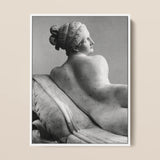 Reclining Naiad - Antonio Canova Art Print / Canvas Black-and-white Framed Photograph Classical Marble Sculpture Nude Female Young