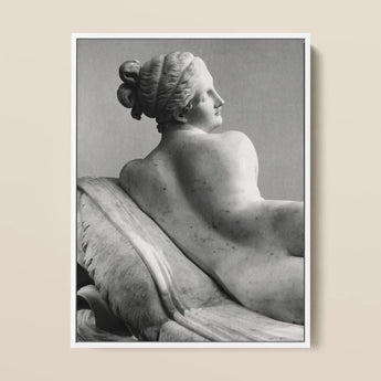 Reclining Naiad - Antonio Canova Art Print / Canvas Black-and-white Framed Photograph Classical Marble Sculpture Nude Female Young