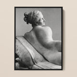 Reclining Naiad - Antonio Canova Art Print / Canvas Black-and-white Framed Photograph Classical Marble Sculpture Nude Female Young Naiad