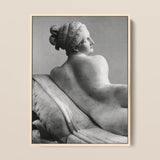Reclining Naiad - Antonio Canova Art Print / Canvas Black-and-white Framed Photograph Classical Marble Sculpture Nude Female Young Naiad