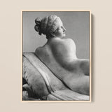 Reclining Naiad - Antonio Canova Art Print / Canvas Black-and-white Framed Photograph Classical Marble Sculpture Nude Female Young