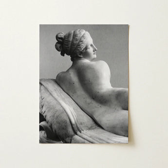 Reclining Naiad - Antonio Canova Art Print / Canvas Black-and-white Photograph Classical Marble Sculpture Nude Female Figure Young
