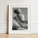 Reclining Naiad - Antonio Canova Art Print / Canvas Framed Black White Photograph Classical Marble Statue Elegant Young Reclines,