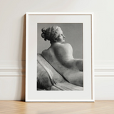 Reclining Naiad - Antonio Canova Art Print / Canvas Framed Black White Photograph Classical Marble Statue Elegant Young Naiad Reclines,