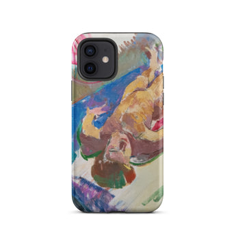 Reclining Nude - Anton Kolig Iphone Case, 12 / Matte, Iphone 11 Case Colorful Abstract Painting Person