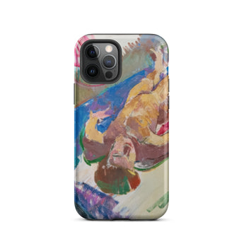 Reclining Nude - Anton Kolig Iphone Case, 12 Pro / Matte, Phone Case Colorful Abstract Painting Person
