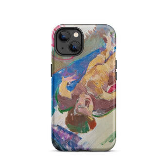Reclining Nude - Anton Kolig Phone Case Iphone 13 / Matte Iphone Case Abstract Colorful Painting Figure Anton Kolig’s Reclining, Brushwork
