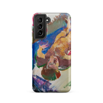Reclining Nude - Anton Kolig Phone Case Samsung Galaxy S21 / Matte Vibrant Abstractly Painted Phone Case Bold Strokes Yellow Anton Kolig’s