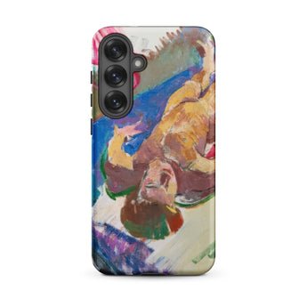 Reclining Nude - Anton Kolig Phone Case Samsung Galaxy S25 Plus / Matte Vibrant Abstract Phone Case Dynamic Painting Two Dogs Anton Kolig’s