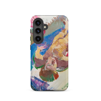 Reclining Nude - Anton Kolig Samsung Case, Galaxy S24 / Matte, Smartphone Case Vibrant Abstract Painting Design
