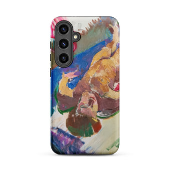Reclining Nude - Anton Kolig Samsung Case, Galaxy S24 Plus / Matte, Phone Case Abstract Colorful Painting