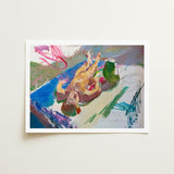 Reclining Nude with Jug - Anton Kolig Art Print / Canvas, Ochre Flesh Laid, Green Earthenware Prints