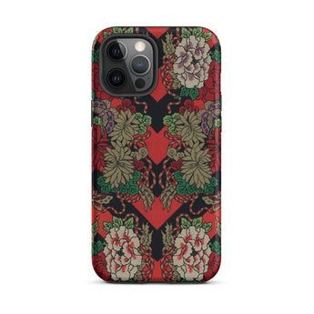 Red Fan Pattern - G.a. Audsley Iphone Case, 12 Pro Max / Matte, Floral Patterned Phone Case