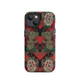 Red Fan Pattern - G.a. Audsley Iphone Case, 14 / Matte, Floral Patterned Phone Case