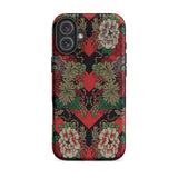 Red Fan Pattern - G.a. Audsley Iphone Case, 16 Plus / Matte, Floral Patterned Phone Case