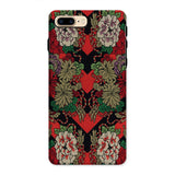 Red Fan Pattern - G.a. Audsley Iphone Case, 8 Plus / Matte, Floral Patterned Phone Case Red Black Beige Botanical