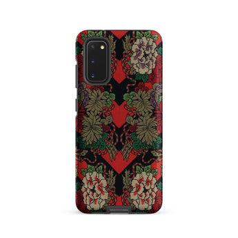 Red Fan Pattern - G.a. Audsley Phone Case Samsung Galaxy S20 / Matte Black Floral Intricate Peony Patterns, Mobile Cases