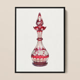 Red Glass Decanter - Frank M. Keane Decorative Art Print / Canvas, 12x16’’ / 31x41cm / Black Frame, Posters Prints & Visual Artwork, Toby