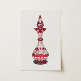 Red Glass Decanter - Frank M. Keane Decorative Art Print / Canvas, 12x16’’ / 31x41cm / Unframed / no Border, Posters Prints & Visual