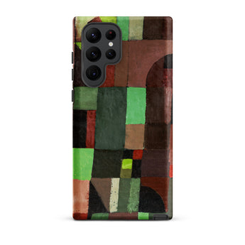 Red and Green Architecture - Paul Klee Phone Case Samsung Galaxy S22 Ultra / Matte Phone Case Geometric Abstract Design Blocks Green Brown