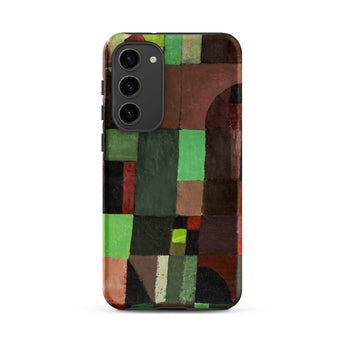 Red and Green Architecture - Paul Klee Phone Case Samsung Galaxy S23 Plus / Matte Phone Case Geometric Abstract Design Blocks Green Brown