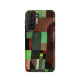 Red and Green Architecture - Paul Klee Phone Case Samsung Galaxy S21 / Matte Phone Case Geometric Abstract Design Blocks Green Brown Klee
